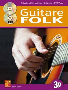 Illustration de La Guitare folk en 3D avec CD et DVD