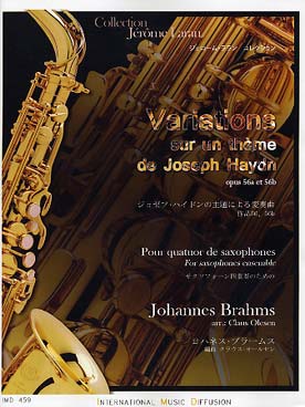 Illustration de Variations sur un thème de J. Haydn op. 56a et 56b pour quatuor de saxophones (tr. Olesen)