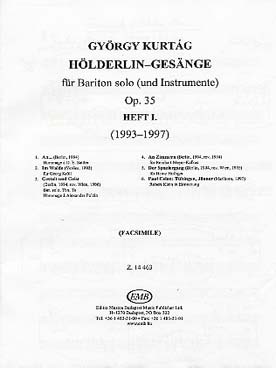 Illustration de Friedrich Hölderlin op. 35 (facsimilé) - Cahier 1 : baryton solo