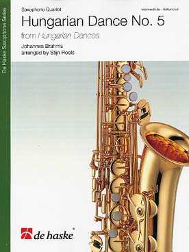 Illustration de Danse hongroise N° 5 pour quatuor de saxophones (tr. Roels)