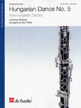 Illustration de Danse hongroise N° 5, tr. Stijn Roels pour quatuor de clarinettes