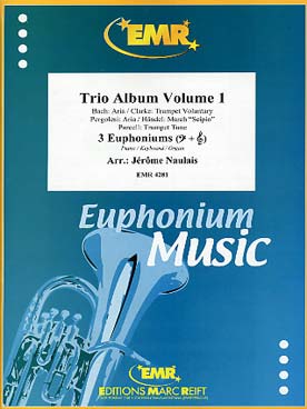 Illustration de TRIO ALBUM pour 3 euphoniums et piano, percussions ad lib. (tr. Naulais) - Vol. 1 : Pergolèse, Haendel, Purcell, Bach et Clarke