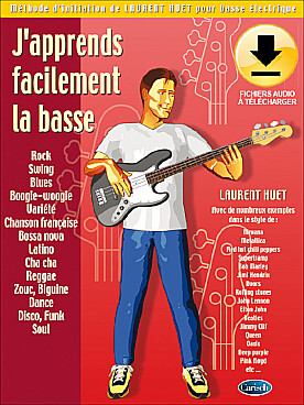 Illustration de J'APPRENDS FACILEMENT LA BASSE : Méthode d'initiation de Laurent Huet, avec lien audio