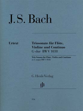 Illustration bach js triosonate bwv 1038 en sol maj