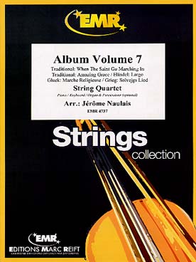Illustration de ALBUM (tr. Naulais) pour quatuor à cordes (ou 3 violons et violoncelle) avec piano/orgue et percussions ad lib. - Vol. 7 : Haendel, Gluck, Grieg...