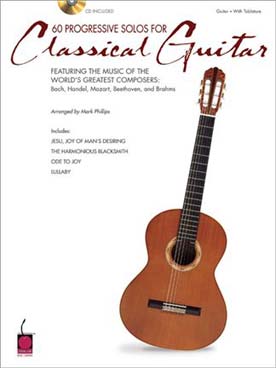 Illustration de 60 PROGRESSIVE SOLOS FOR CLASSICAL GUITAR avec CD (tab)