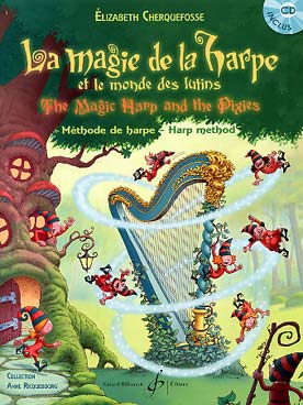 Illustration de La Magie de la harpe et le monde des lutins, méthode pour débutants avec CD   