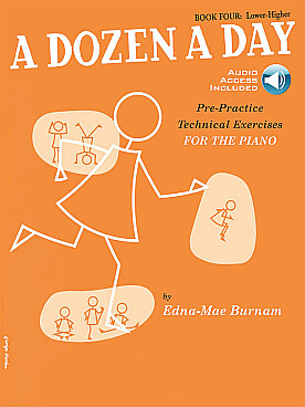 Illustration de A DOZEN A DAY par E. M. Burnam - Book 4 (orange) avec support audio