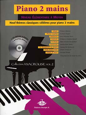 Illustration de 9 THEMES CLASSIQUES CELEBRES avec CD d'écoute - Vol. 2 : Albinoni, Wagner, Charpentier Bach, Saint-Saëns, Beethoven, Strauss