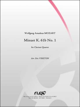 Illustration de Menuet K 61b N° 1, tr. Vireton pour quatuor de clarinettes