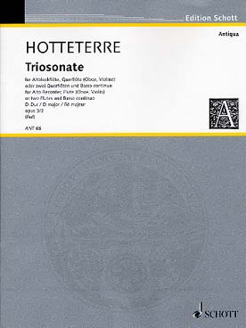 Illustration hotteterre trio sonate op. 3/2 en re maj