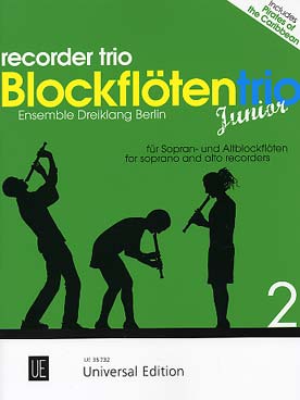 Illustration de BLOCKFLÖTENTRIO Junior : pièces de styles variés arr. pour 3 flûtes soprano et alto par l'ensemble Dreiklang Berlin - Vol. 2