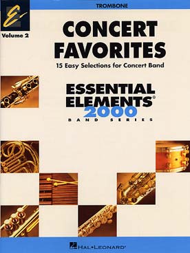 Illustration de CONCERT FAVORITES 2 : 15 easy selections for concert band - Trombone