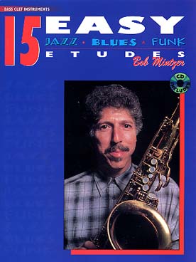 Illustration de 15 Easy jazz blues and funk for bass clef instruments