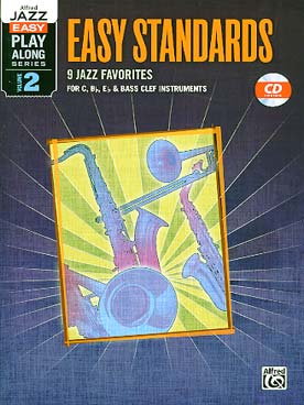 Illustration de EASY STANDARDS PLAY-ALONG Vol. 2 pour 4 instruments variables en si b, mi b,  do ou clé de fa