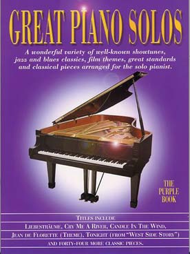 Illustration de GREAT PIANO SOLOS : - The Purple book, 49 arrangements de musique classique, musique de film, chansons célèbres, jazz & blues et comédies musicales