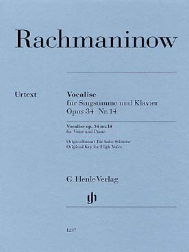 Illustration de Vocalise op. 34/14 - voix haute (ton original) et piano