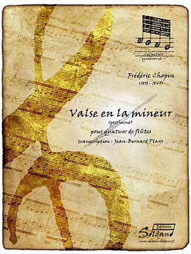Illustration de Valse en la m op. posthume, tr. Plays pour quatuor de flûtes (2 flûtes en ut, flûte alto en sol et flûte basse en ut)