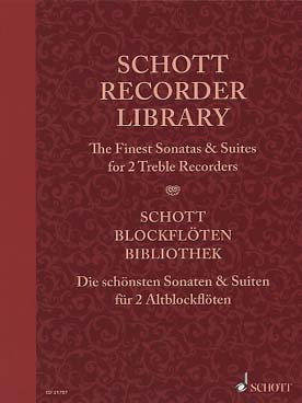 Illustration de SCHOTT RECORDER LIBRARY : the finest sonatas & suites pour 2 flûtes à bec alto