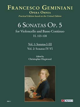 Illustration de 6 Sonates op. 5 pour violoncelle et basse continue - Vol. 1