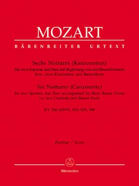 Illustration de 6 Notturni pour 3 voix, cors et clarinettes - Conducteur