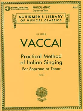 Illustration de Méthode pratique de chant italien - éd. Schirmer voix moyenne avec accompagnement MP3 à télécharger