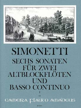 Illustration de 6 Sonatas op. 2 pour 2 flûtes à bec alto et basse continue - Vol. 1