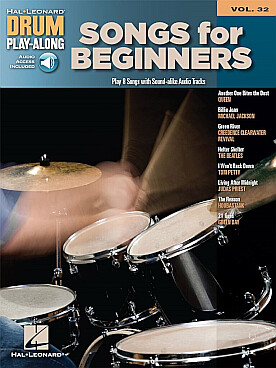 Illustration drum play along vol. 32 : songs beginne