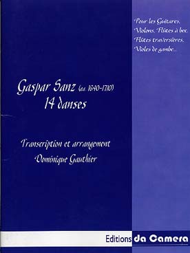 Illustration de 14 Danses pour les guitares, violons, flûtes... (partie guitare originale avec un arrangement à 4 parties)