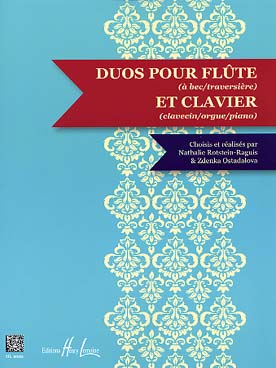 Illustration de DUOS POUR FLÛTE (à bec/traversière) ET CLAVIER (clavecin/orgue/piano) : recueil pédagogique destiné aux élèves de 1er cycle