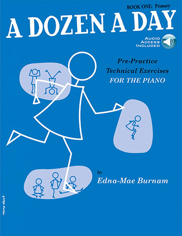 Illustration de A DOZEN A DAY par E. M. Burnam - Book 1 (bleu) en anglais avec CD   