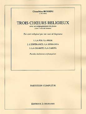 Illustration de 3 Chœurs religieux pour voix de femmes et piano : foi, espérance et charité