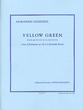 Illustration de Yellow green pour quatuor de clarinettes (3 clarinettes en si b et 1 clarinette basse - conducteur et parties)
