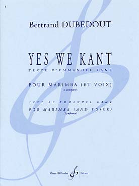 Illustration dubedout yes we kant (marimba et voix)