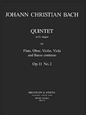Illustration de Quintette op. 11/1 en sol M pour flûte, hautbois, violon, alto et basse continue