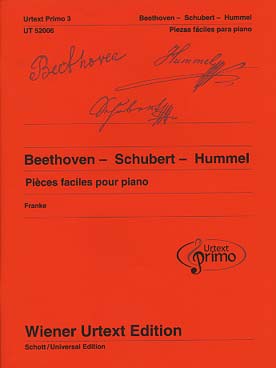 Illustration de PIECES FACILES POUR PIANO - Primo 3 : Schubert, Hummel, Beethoven
