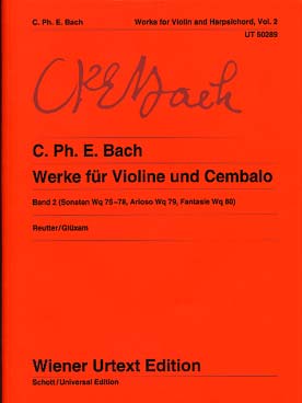 Illustration de Œuvres pour violon et clavecin - Vol. 2 : Sonates Wq 75-78, Fantaisie Wq 80, Arioso Wq 79
