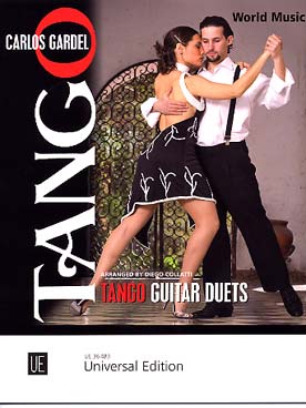 Illustration gardel tango guitar duets