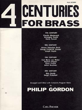 Illustration de 4 CENTURIES FOR BRASS (2 trompettes, cor 2 trombones et tuba en option) conducteur seul