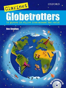 Illustration de Globetrotters clarinette, 12 pièces : voyage à travers le monde, avec CD play-along, partie de 2e clarinette ad lib. et partie de piano PDF à imprimer