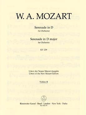 Illustration de Sérénade K 239 en ré M pour orchestre à cordes et timbales - Violon 2