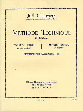 Illustration chauviere methode technique de timbales