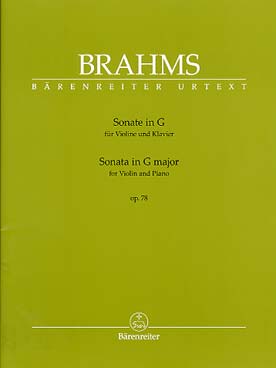 Illustration brahms sonate n° 1 op. 78 en sol maj