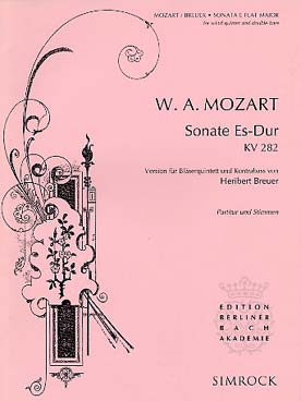Illustration de Sonate K 282 en mi b M pour quintette à vent et contrebasse