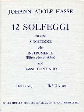 Illustration de 12 Solfeggi pour voix, bois ou corde et basse continue - Vol. 1 : N° 1-6