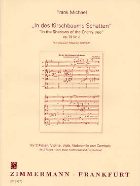 Illustration de In des Kirschbaums Schatten op. 79/2 pour 2 flûtes, violon, alto, violoncelle et clavecin