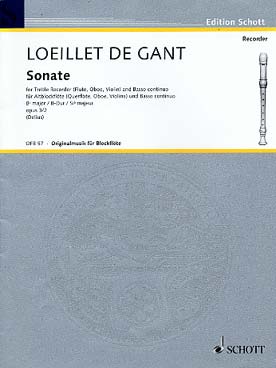 Illustration loeillet sonate op. 3/2 en si b maj