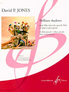 Illustration de Brilliant shadows pour flûte (piccolo,  grande flûte et alto) et percussion