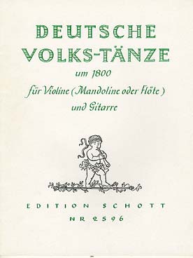 Illustration de DEUTSCHE VOLKS-TÄNZE UM 1800 pour violon (ou mandoline ou flûte) et guitare