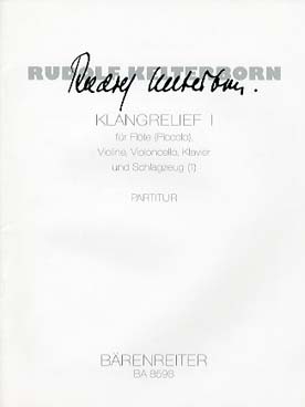 Illustration de Klangrelief I pour flûte (ou piccolo), violon, violoncelle, piano et batterie - Conducteur